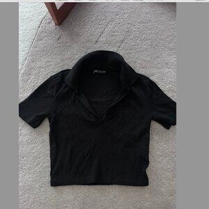 Zara Black Ribbed Shirt
